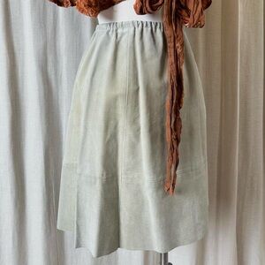 Vintage A-line suede skirt Sage green
